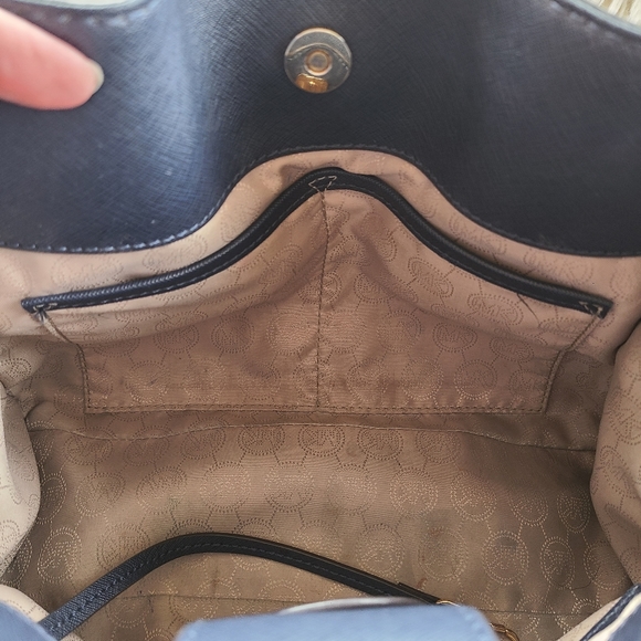 Michael Michael Kors Women's Hamilton Saffiano Leather Medium Satchel, Navy - Picture 8 of 14